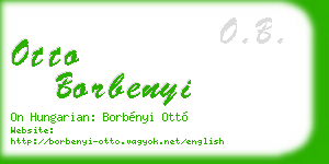 otto borbenyi business card